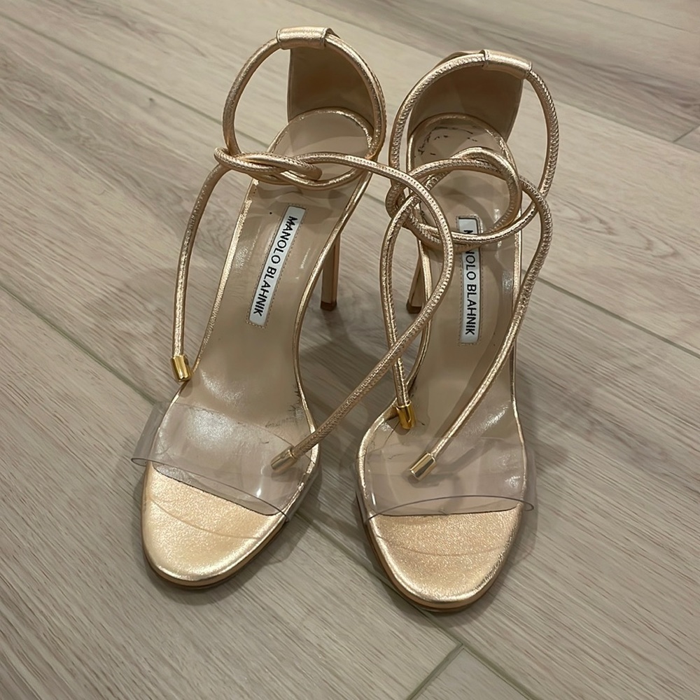 Manolo Blanhnik Estro Ankle Tie Sandal